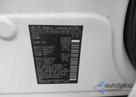 2016 Nissan Rogue S from USA, damaged, VIN KNMAT2MT8GP620964